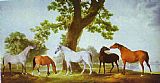 Mares by an Oak-Tree by George Stubbs